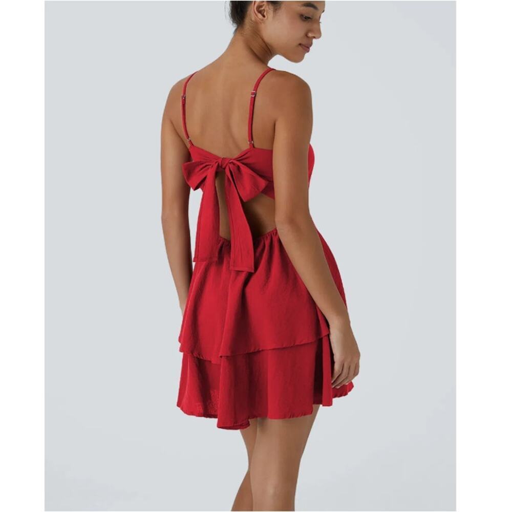 Halara Women's Winterberry backless Ruffle Flowy … - image 2